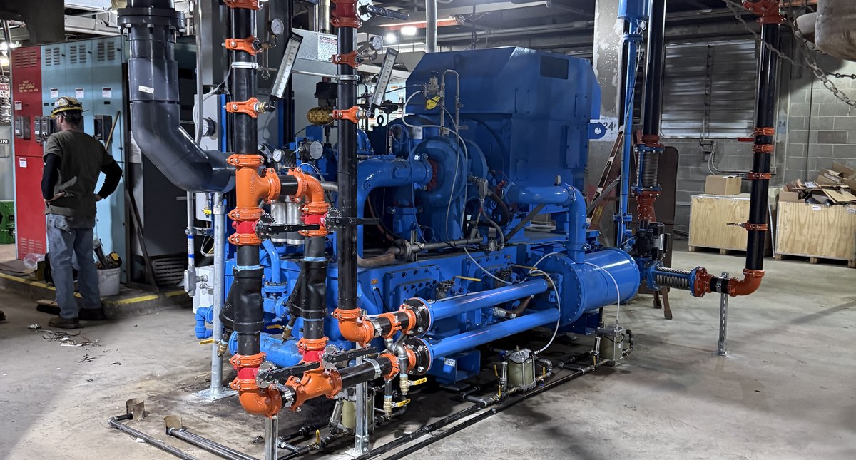 Custom fabricated process piping skid in Pyramid's shop